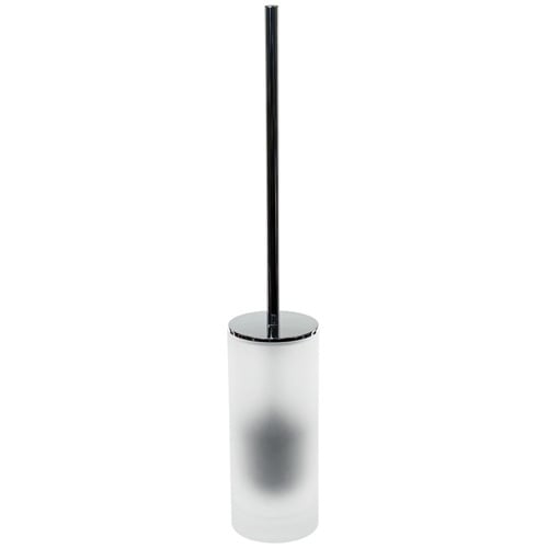 Toilet Brush Holder, White Glass and Polished Chrome Steel Gedy TI33-02
